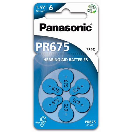 PANASONIC Zinc Air PR675 Size 675 Ultra-Compact Lightweight Hearing Aid Battery PR675